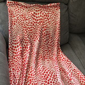 Rachel Zoe Red and White Heart Pattern Skirt